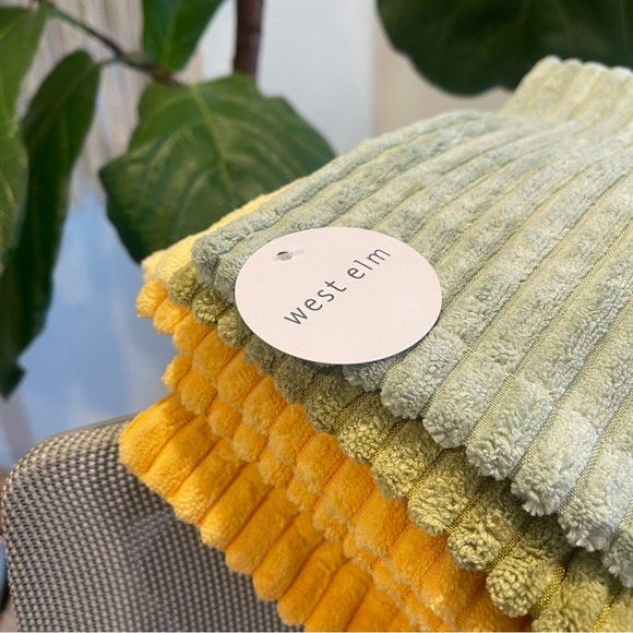 New West Elm (Set 4) Boho Velvet Corduroy Throw Pillow Cover Case Sham 18" x 18" - Picture 10 of 11